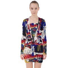 Abstract-1 V-neck Bodycon Long Sleeve Dress by bestdesignintheworld