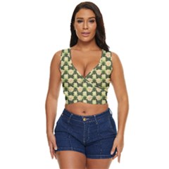 Retro 1880s Flowers Pattern 15 Women s Sleeveless Wrap Top by violetheavensky