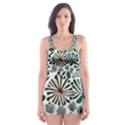Retro Scandinavian Nordic Flowers Pattern 5 Skater Dress Swimsuit View1