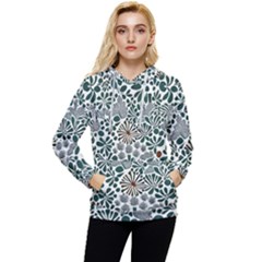 Retro Scandinavian Nordic Flowers Pattern 5 Women s Lightweight Drawstring Hoodie by violetheavensky