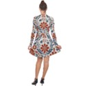 Retro Scandinavian Nordic Flowers Pattern 3 Long Sleeve Panel Dress View2