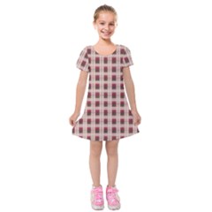 Retro 60s 50s Plaid Pattern 2 Kids  Short Sleeve Velvet Dress by violetheavensky
