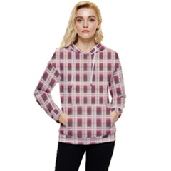 Retro 60s 50s Plaid Pattern 2 Women s Lightweight Drawstring Hoodie by violetheavensky