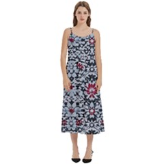 Gothic Leaf Pattern 6 Casual Spaghetti Strap Midi Dress by violetheavensky