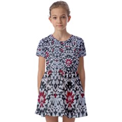 Gothic Leaf Pattern 6 Kids  Short Sleeve Pinafore Style Dress by violetheavensky