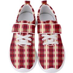 Retro 60s 50s Plaid Pattern 4 Men s Velcro Strap Shoes by violetheavensky