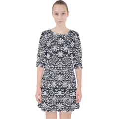 Gothic Leaf Pattern 3 Quarter Sleeve Pocket Dress by violetheavensky