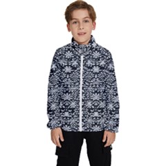 Gothic Leaf Pattern 3 Kids  High Neck Windbreaker by violetheavensky