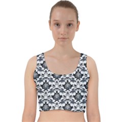 Gothic Leaf Pattern Velvet Racer Back Crop Top by violetheavensky
