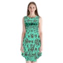 Mid Century Retro Floral 1970s 1960s Pattern 102 Sleeveless Chiffon Dress   View1