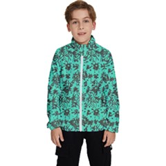 Mid Century Retro Floral 1970s 1960s Pattern 102 Kids  High Neck Windbreaker by violetheavensky