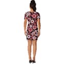 Mid Century Retro Floral 1970s 1960s Pattern 96 Fitted Knot Split End Bodycon Dress View4