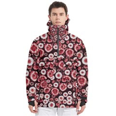 Mid Century Retro Floral 1970s 1960s Pattern 96 Men s Pullover Zip Ski And Snowboard Waterproof Breathable Jacket by violetheavensky