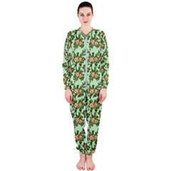 Retro 1880s Flowers Pattern 5 Onepiece Jumpsuit (ladies) by violetheavensky