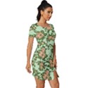 Retro 1880s Flowers Pattern 5 Fitted Knot Split End Bodycon Dress View3
