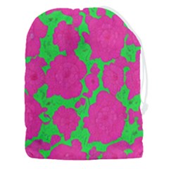 Mid Century Retro Floral 1970s 1960s Pattern 98 Drawstring Pouch (3xl) by violetheavensky