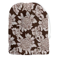 Mid Century Retro Floral 1970s 1960s Pattern 106 Drawstring Pouch (3xl) by violetheavensky