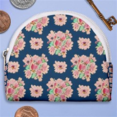 Retro 1880s Flowers Pattern 7 Horseshoe Style Canvas Pouch by violetheavensky