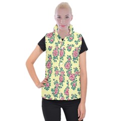 Retro 1880s Flowers Pattern 8 Women s Button Up Vest by violetheavensky