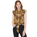 Mid Century Retro Floral 1970s 1960s Pattern 95 Frill Detail Shirt View1