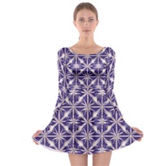 Royal Fractal Pattern 4 Long Sleeve Skater Dress by violetheavensky