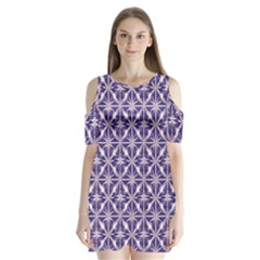 Royal Fractal Pattern 4 Shoulder Cutout Velvet One Piece by violetheavensky