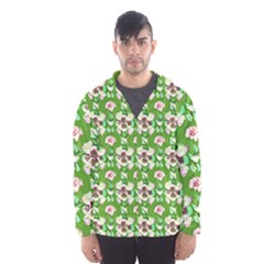 Retro 1880s Flowers Pattern 4 Men s Hooded Windbreaker by violetheavensky