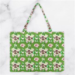 Retro 1880s Flowers Pattern 4 Medium Tote Bag by violetheavensky