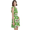 Retro 1880s Flowers Pattern 4 Cocktail Party Halter Sleeveless Dress With Pockets View3