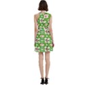 Retro 1880s Flowers Pattern 4 Cocktail Party Halter Sleeveless Dress With Pockets View4