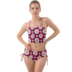 Retro 1880s Flowers Pattern Mini Tank Bikini Set by violetheavensky