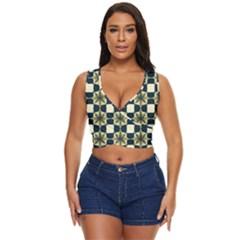 Royal Fractal Pattern Women s Sleeveless Wrap Top by violetheavensky