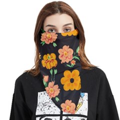 Retro 40s 50s Flowers Pattern Halloween 3 Face Covering Bandana (triangle) by violetheavensky