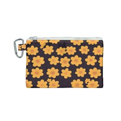 Retro 40s 50s Flowers Pattern Halloween 4 Canvas Cosmetic Bag (small) by violetheavensky