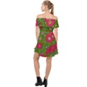 Mid Century Retro Floral 1970s 1960s Pattern 88 Off Shoulder Chiffon Dress View2