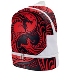 Red Yin Yang Dragons Zip Bottom Backpack by JeffBartels