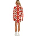 Mid Century Retro Floral 1970s 1960s Pattern 91 Womens Long Sleeve Shirt Dress View4