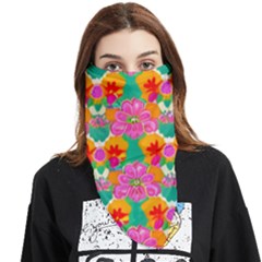 Retro 40s 50s Mexico Flowers Pattern Face Covering Bandana (triangle) by violetheavensky