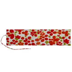 Mid Century Retro Floral 1970s 1960s Pattern 92 Roll Up Canvas Pencil Holder (l) by violetheavensky