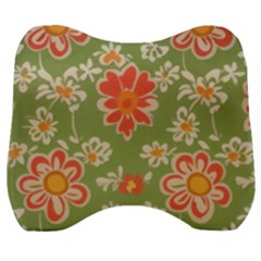 Retro 40s 50s Mexico Flowers Pattern 3 Velour Head Support Cushion by violetheavensky