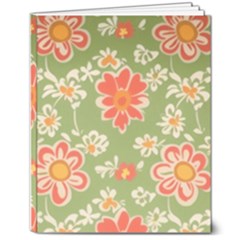 Retro 40s 50s Mexico Flowers Pattern 3 8  X 10  Softcover Notebook by violetheavensky