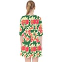 Retro 40s 50s Mexico Flowers Pattern 2 Quarter Sleeve Pocket Dress View2