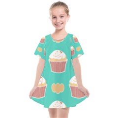 Retro 40s 50s Cupcake Pattern 3 Kids  Smock Dress by violetheavensky