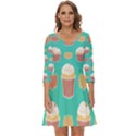 Retro 40s 50s Cupcake Pattern 3 Shoulder Cut Out Zip Up Dress View1