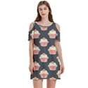 Retro 40s 50s Cupcake Pattern 4 Women s Cold Shoulder Round Neck Mini Dress View1