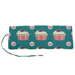 Retro 40s 50s Cupcake Pattern 2 Roll Up Canvas Pencil Holder (s) by violetheavensky