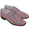 Mid Century Retro Floral 1970s 1960s Pattern 75 Women Heeled Oxford Shoes View3