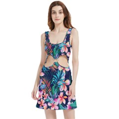 Hawaiian Flowers Hawaii Velour Cutout Dress by Cemarart