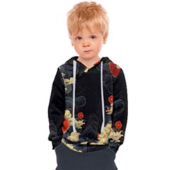 Korean Art Flowers Asian Pattern Kids  Overhead Hoodie by Sabxi