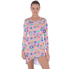 Ice Cream Donut Sweets Candie Asymmetric Cut-out Shift Dress by Apenda